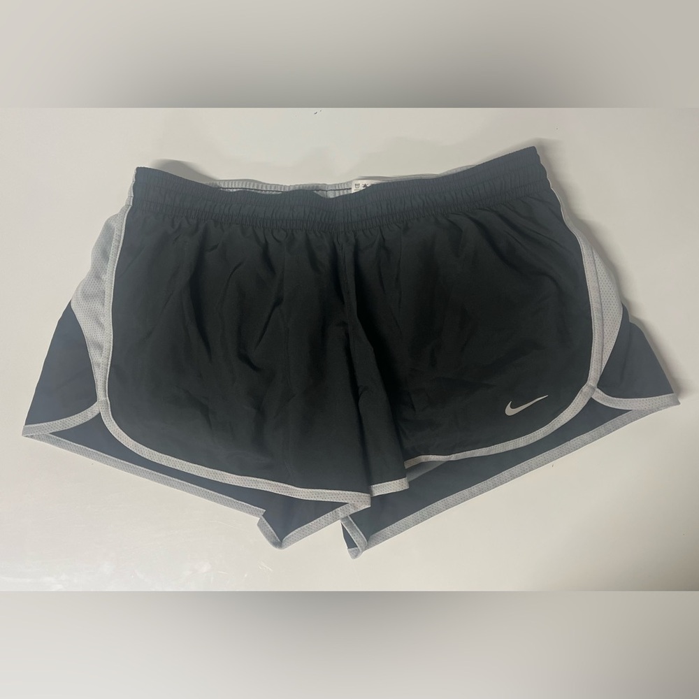 Nike Women’s Dri-fit Shorts with liner shorts 
size large 
drawstring
black gray